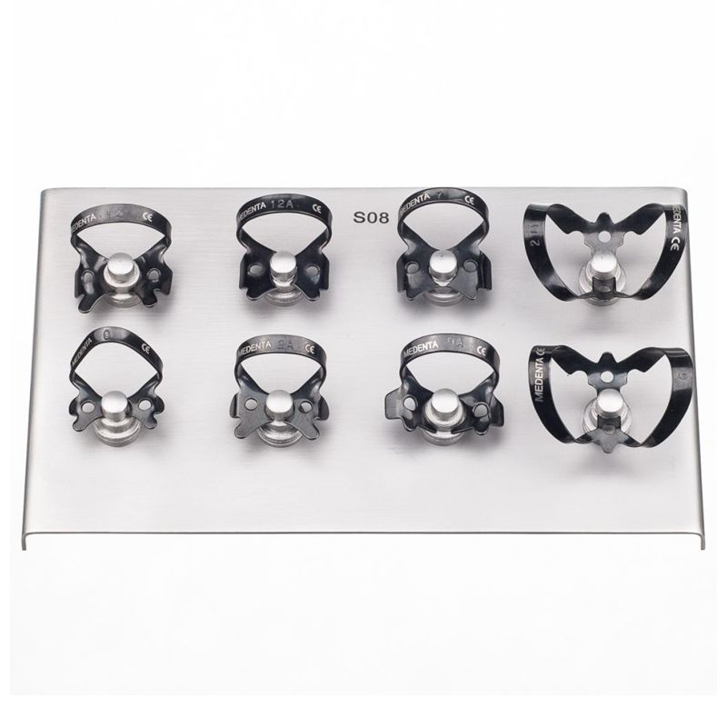 Dentech rubber-dam clamp board №8 with 8 clamps