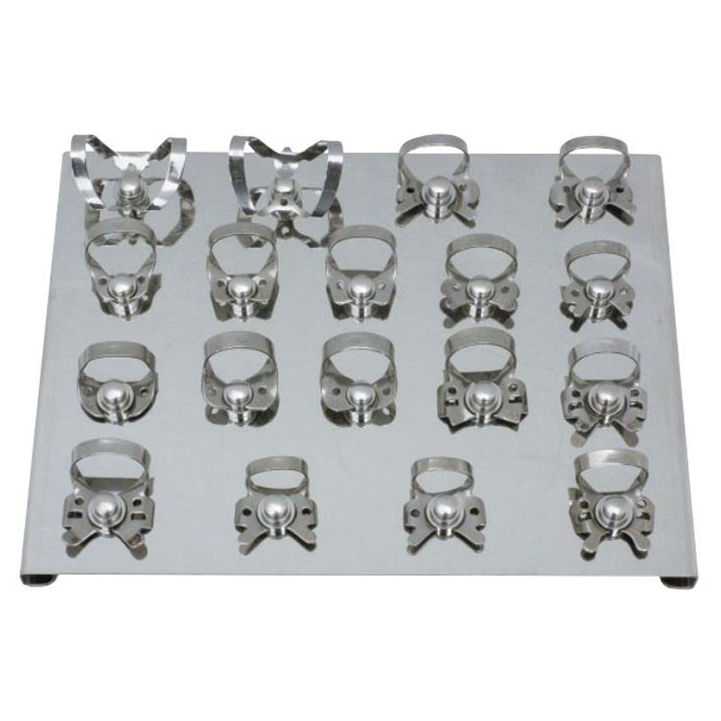 Dentech Rubber Dam Clamp Board No. 18 with 18 clamps