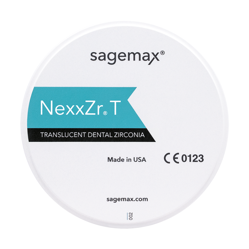Sagemax NexxZr T white zirconia disc, 98 × 18 mm