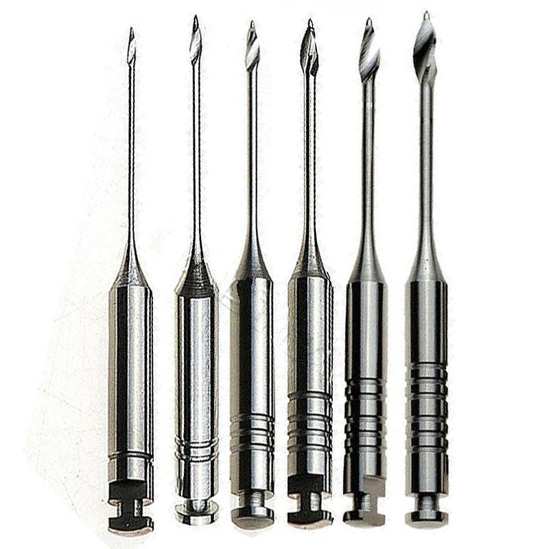 Premium Plus E12 stainless-steel Gates drills, 6 pieces