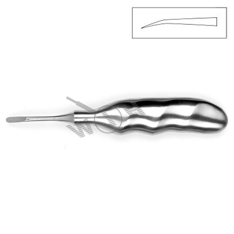 HLW curved dental elevator 13-15LX, 4 mm
