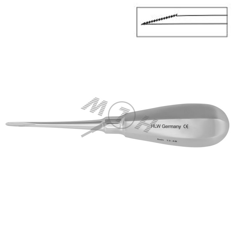 HLW Bein root elevator 13-4BZ, serrated 3 mm