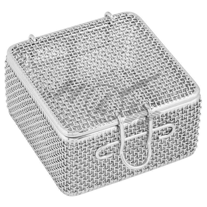 HLW autoclavable metal instrument basket 15-75, 80 × 80 × 40 mm