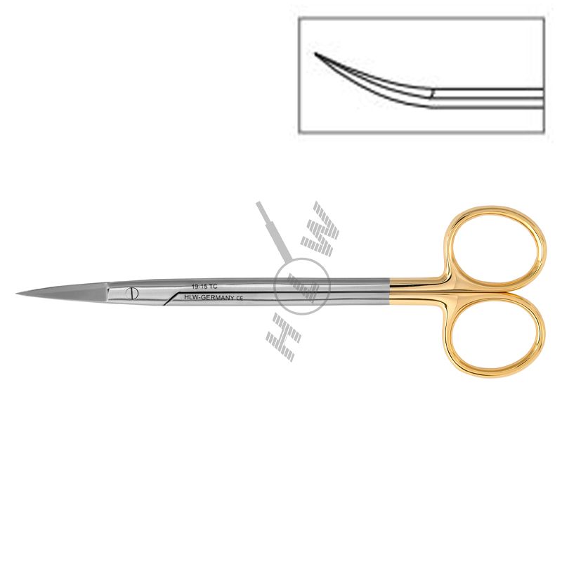 HLW Kelly TC curved serrated surgical scissors 19-15TC, 16 cm