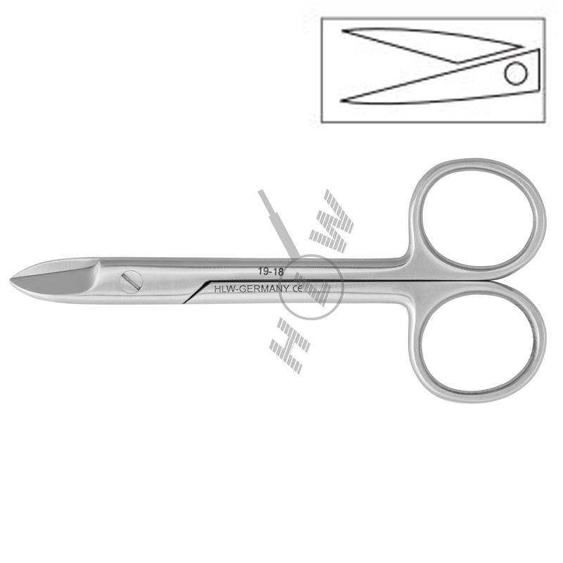 HLW 19-18 straight serrated Kronenschere scissors 10 cm