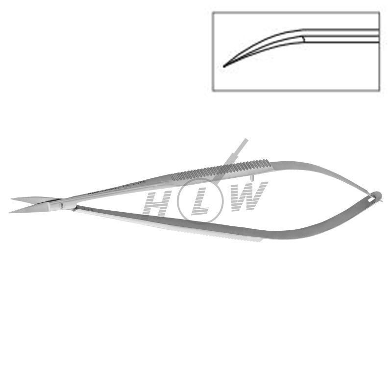 HLW Castroviejo curved microsurgical scissors 19-23, 14 cm