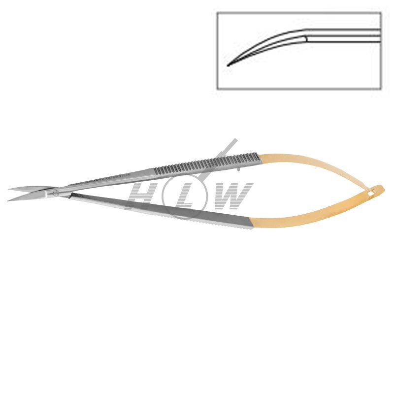 HLW 19-23TC Castroviejo TC curved microsurgical scissors 14 cm