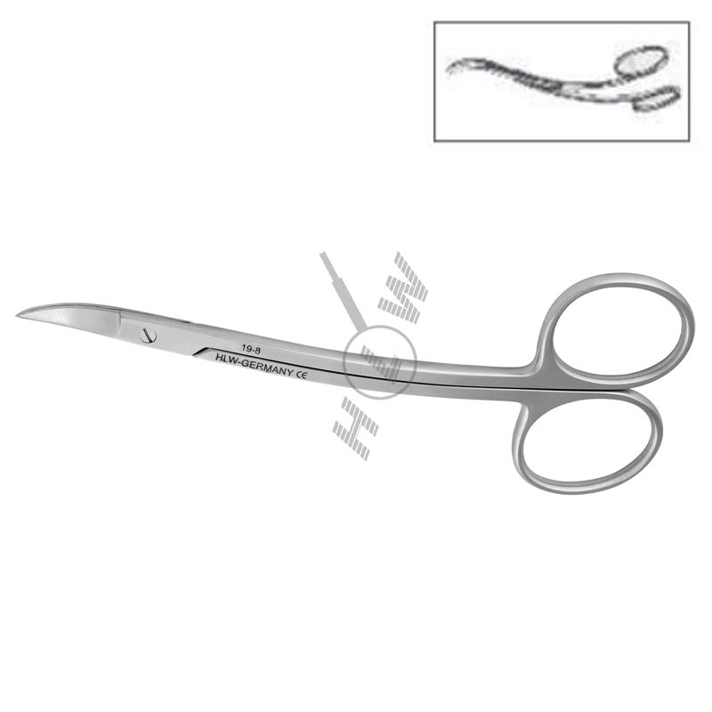 HLW 19-8 La Grande double-curved serrated surgical scissors 13.5 cm
