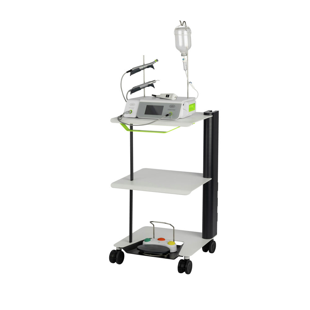 Mobile dental trolley with 3 shelves