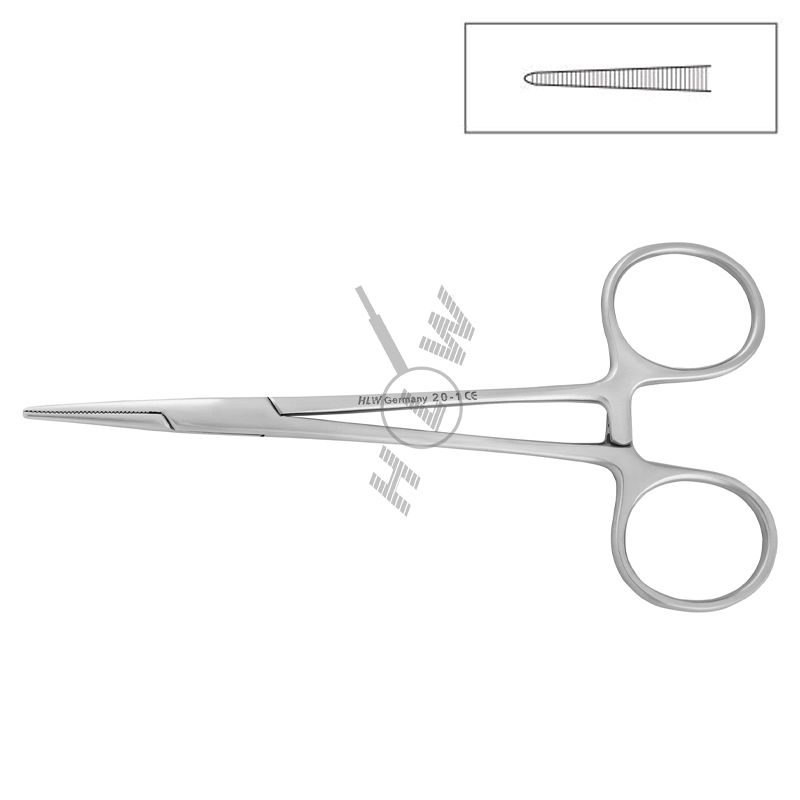 HLW Halstead-Mosquito straight hemostatic forceps 20-1, 12.5 cm