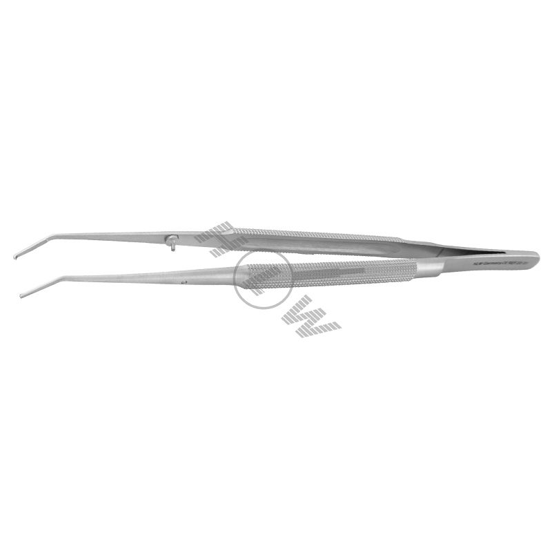 HLW Dental 22-31 Gomel curved surgical micro tweezers, 18 cm