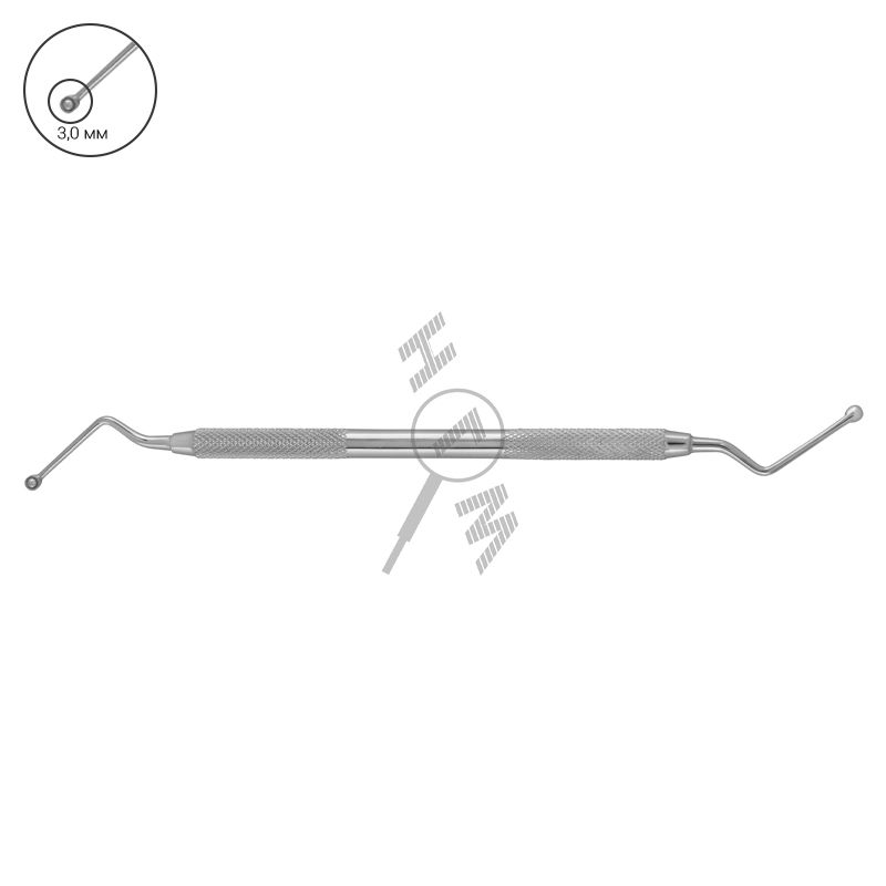 HLW Dental Martin curette 25-12, round 3 mm tip