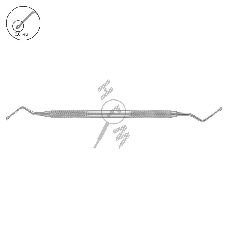 HLW Dental Hemingway curette 25-14, 2 mm oval tip
