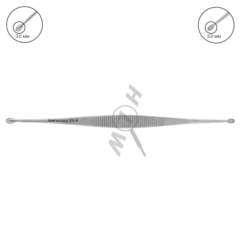 HLW Dental Williger curette 25-6, 3 mm and 3.5 mm