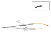 HLW Dental 40-46 curved micro needle holder, 18 cm