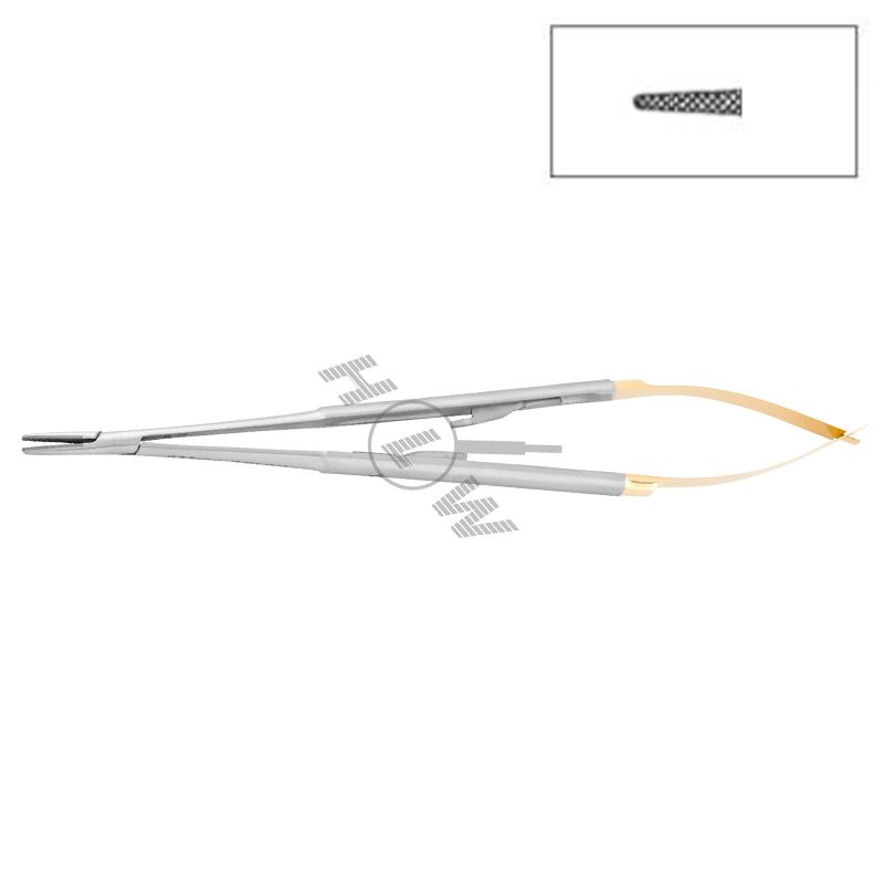 HLW Dental straight micro needle holder 40-47, 18 cm