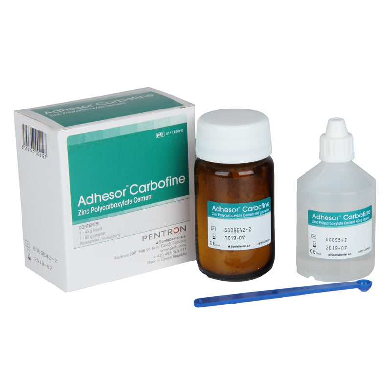 SpofaDental Adhesor Carbofine zinc polycarboxylate cement, 80 g + 30 ml