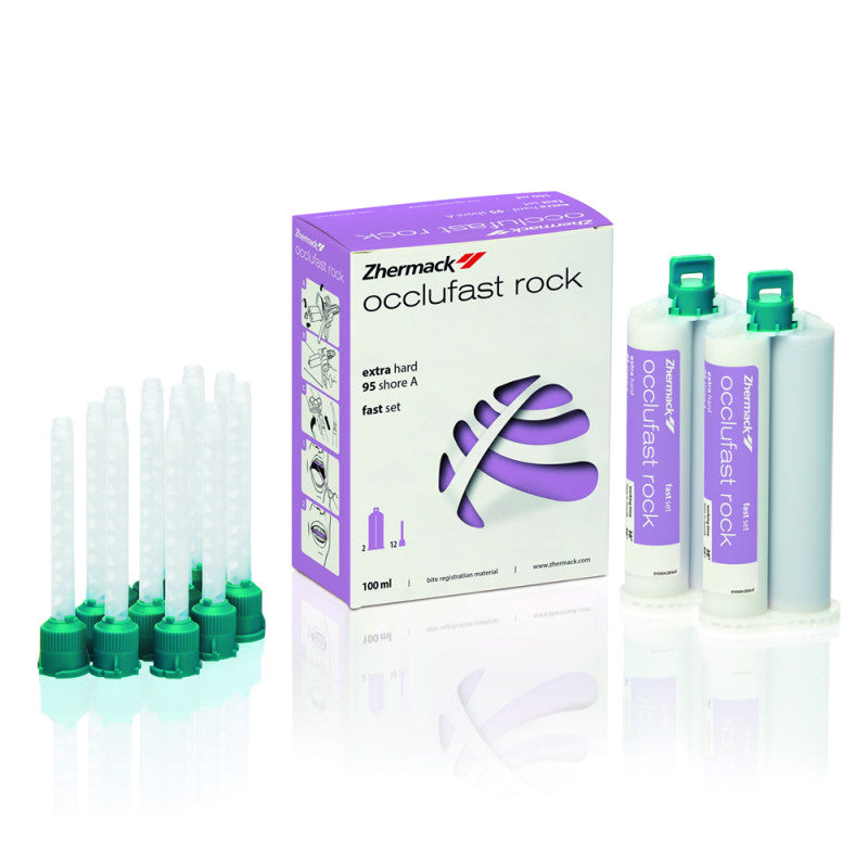Zhermack Occlufast Rock bite registration A-silicone, 2 × 50 ml
