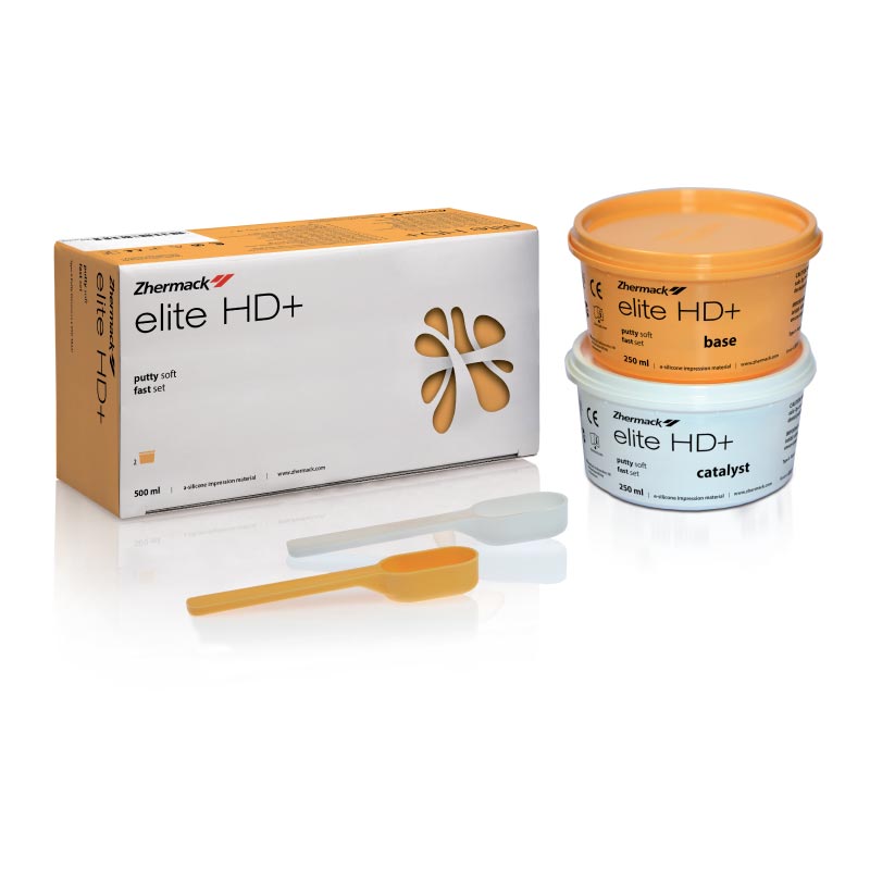 Zhermack Elite HD+ Putty Soft Fast Set A-silicone, 2 × 250 ml
