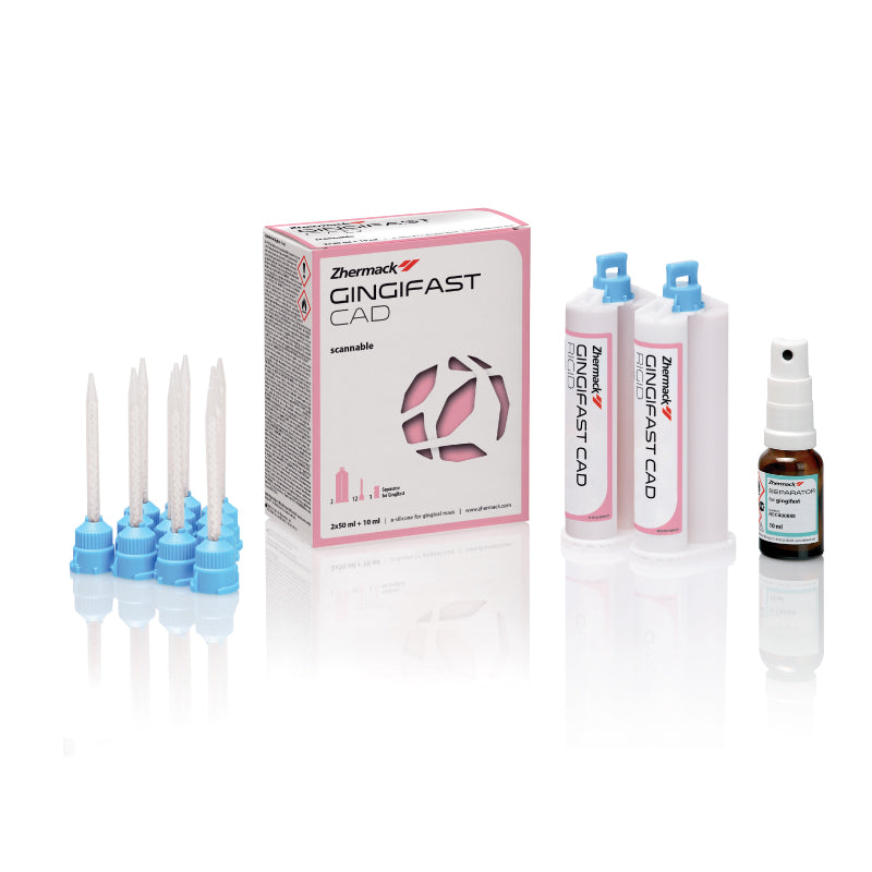 Zhermack Gingifast CAD Rigid gingival mask silicone, 2 × 50 ml