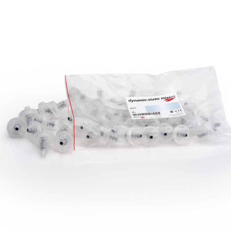 Zhermack mixing cannula for machine-mixed A-silicones