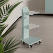Loran LOGO mobile dental cart with glass shelves and 2 sockets