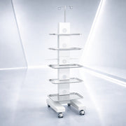 Tecnomed Italia Easy Tray white surgical trolley with 5 trays