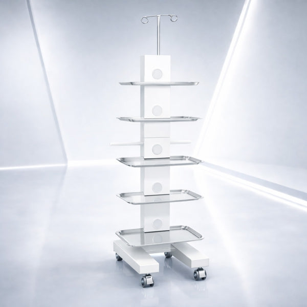 Tecnomed Italia Easy Tray white surgical trolley with 5 trays