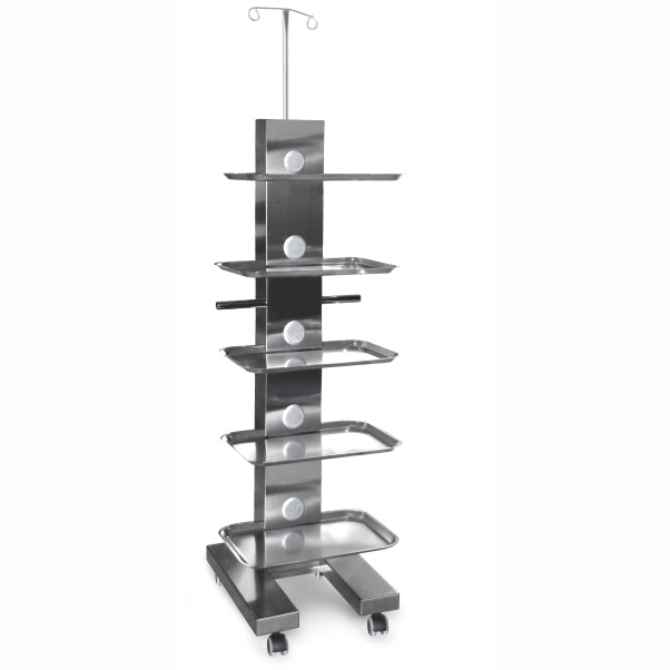 Tecnomed Easy Tray Inox surgical cart with 5 trays