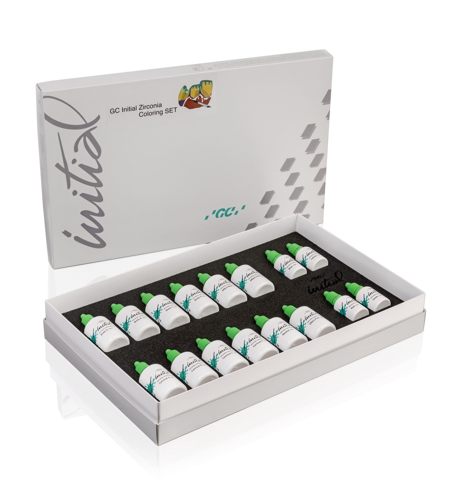 GC Initial Zirconia Coloring Liquid kit contents