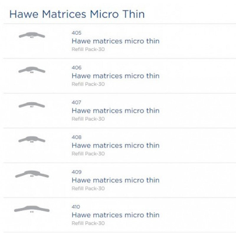 Kerr Hawe Micro Thin stainless-steel matrices, 30 pieces