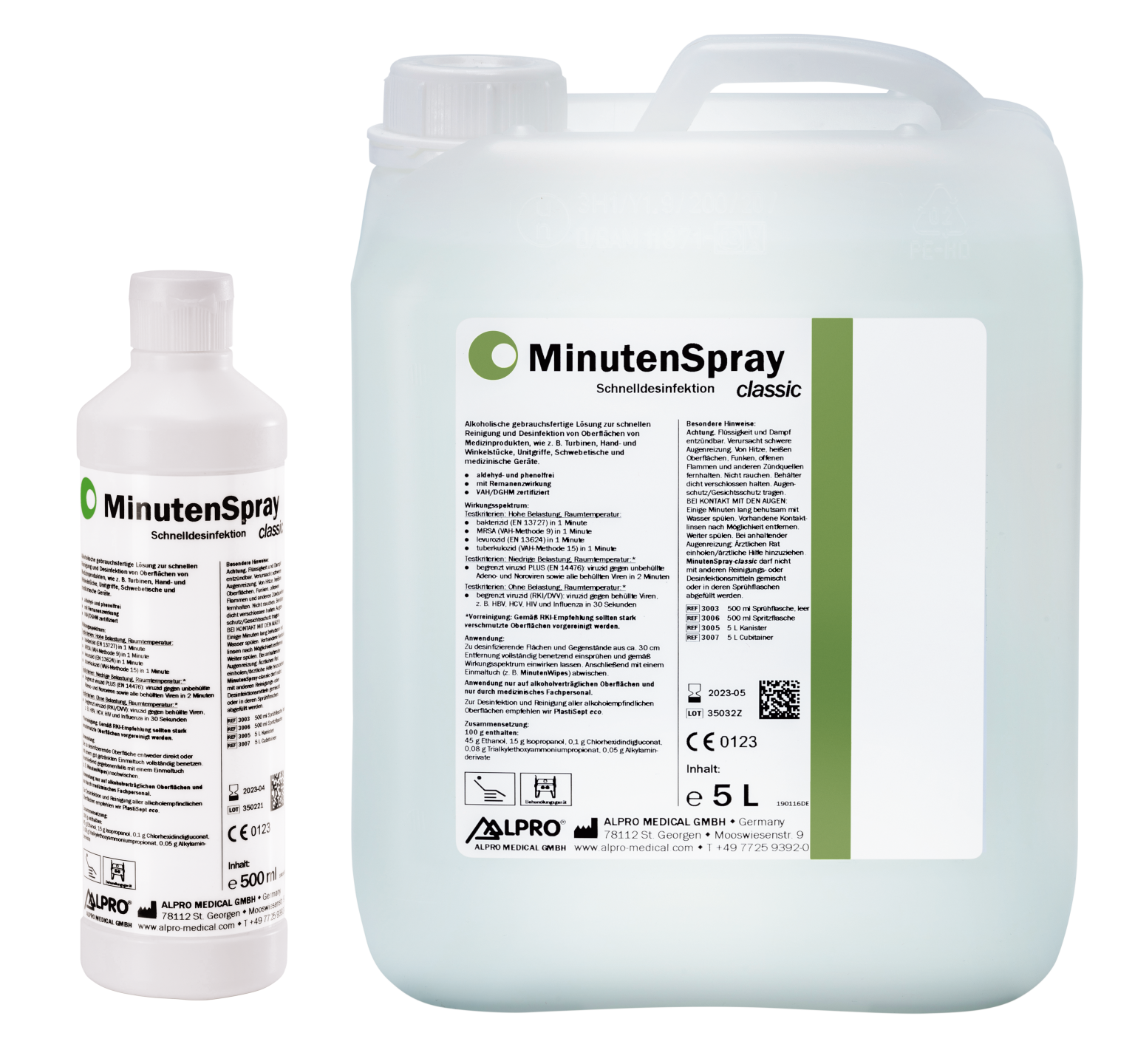 ALPRO MinutenSpray-classic 5 L can and bottle packshot
