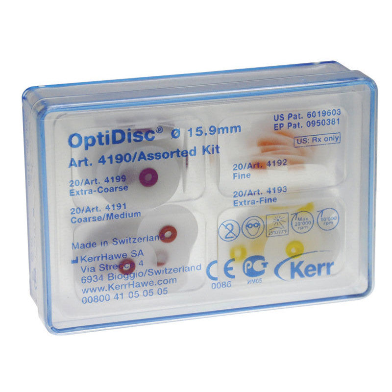 Kerr OptiDisc assorted finishing and polishing kit, 80 discs Ø15.9 mm