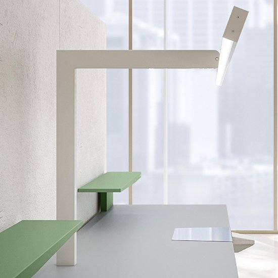 Loran PROF adjustable laboratory workstation light for two places