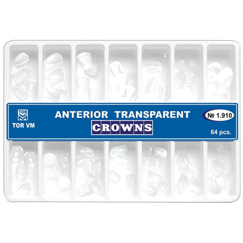 TOR VM celluloid crowns for anterior teeth, 64 pieces