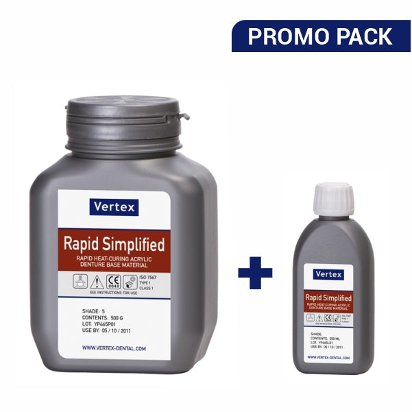 Vertex Rapid Simplified denture acrylic kit 500 g + 250 ml