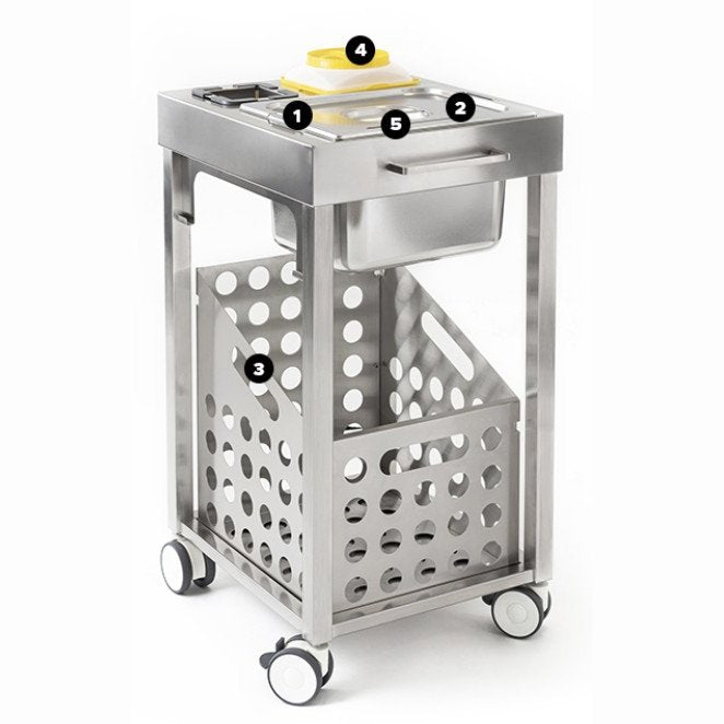 Saratoga Dental ASEPSI 1 S30 stainless-steel trolley
