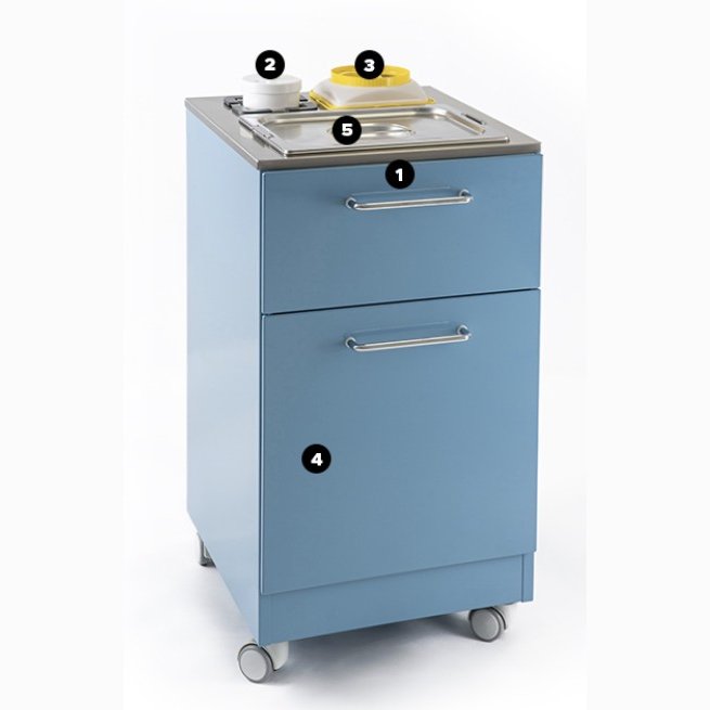 ASEPSI 2 S40 stainless steel dental cart