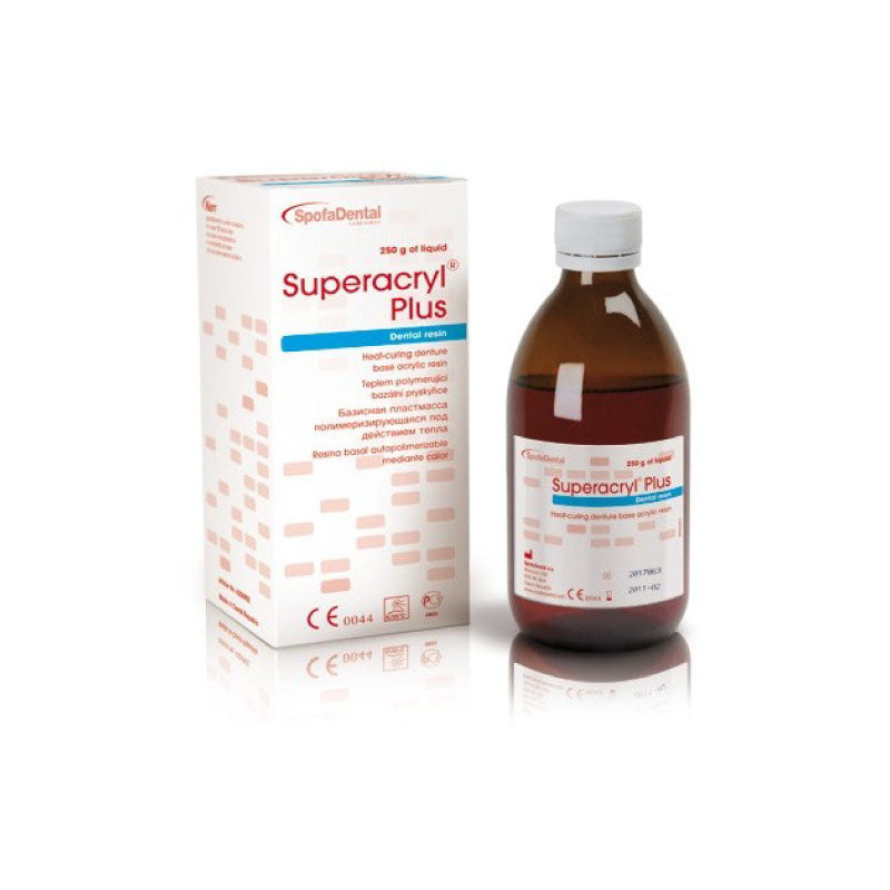 SpofaDental Superacryl Plus heat-cure acrylic liquid, 250 ml