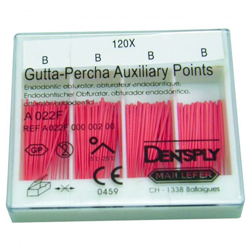 Dentsply Sirona Maillefer Gutta-Percha Auxiliary Points A022F, 120 pieces