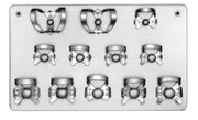 Dentech base for 12 rubber dam clamps