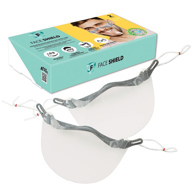 Cerkamed Face Shield transparent mouth-and-nose shields, 2 pieces