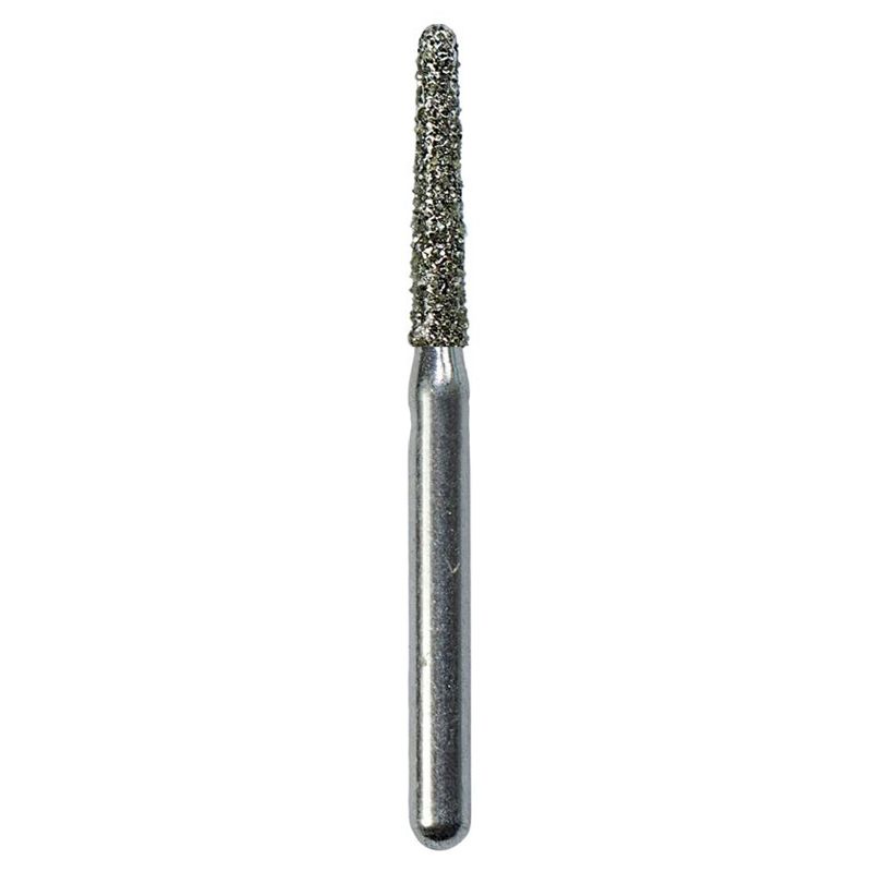 Strauss C12M medium round-end tapered diamond burs, 6 pieces