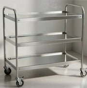 Tecnomed Italia stainless-steel service cart with 3 shelves