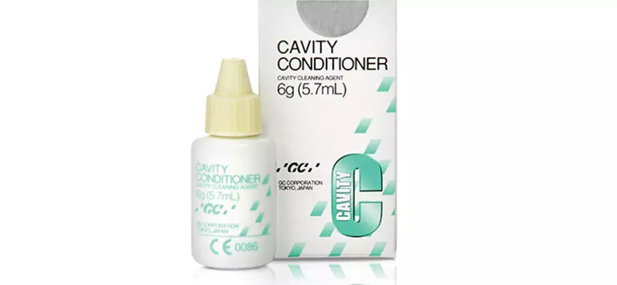 GC Cavity Conditioner bottle and packaging