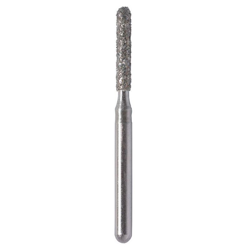 Strauss D12FRM medium round-end cylindrical diamond bur 010, 6 pieces