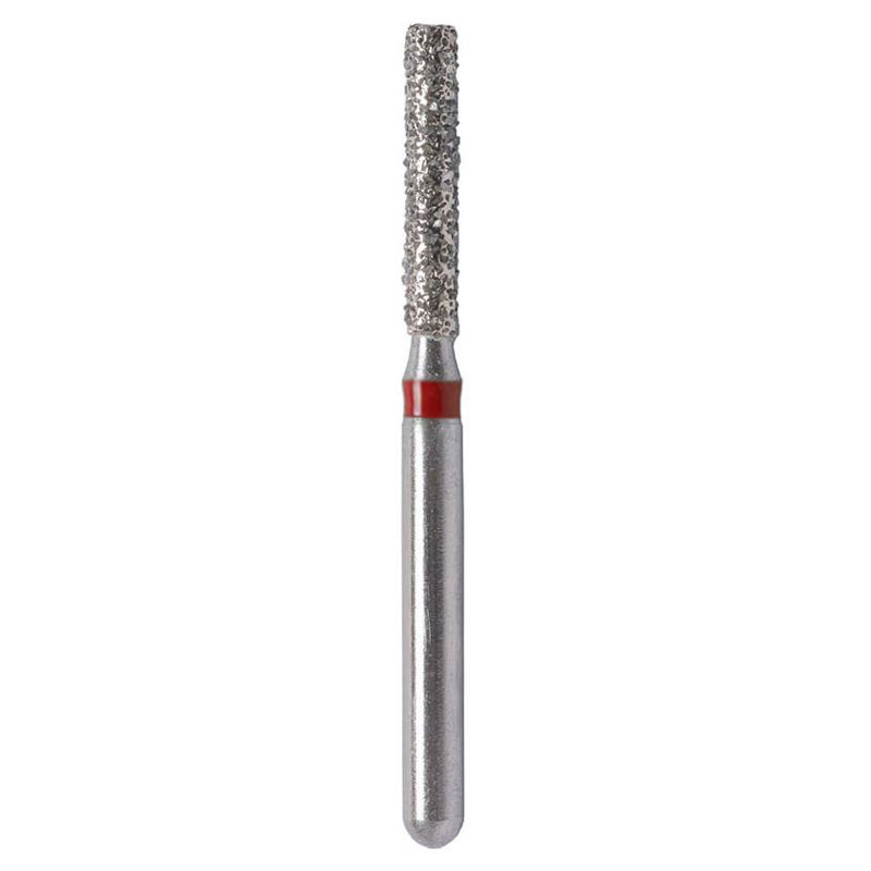 Strauss D4F fine flat-end cylindrical diamond burs 014, 6 pcs