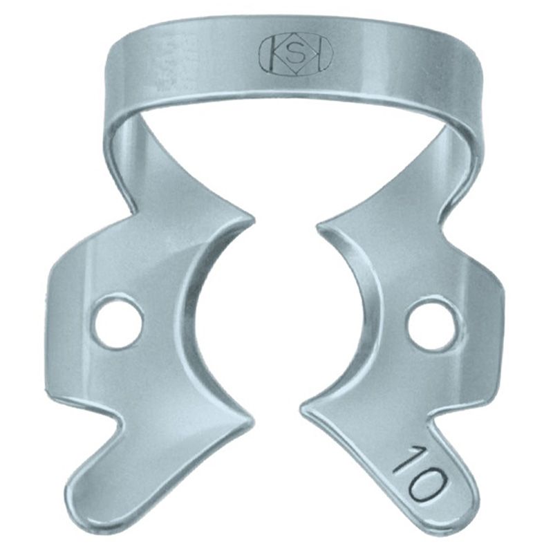 Dentech rubber dam clamp No. 10 for small lower right molars