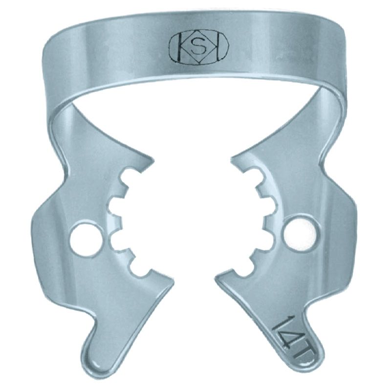 Dentech 14T rubber dam clamp for partially erupted molars