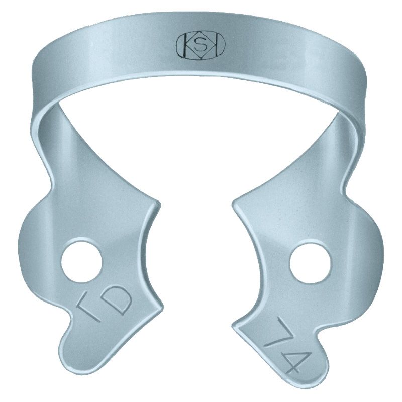 Dentech rubber dam clamp 74 for a primary molar